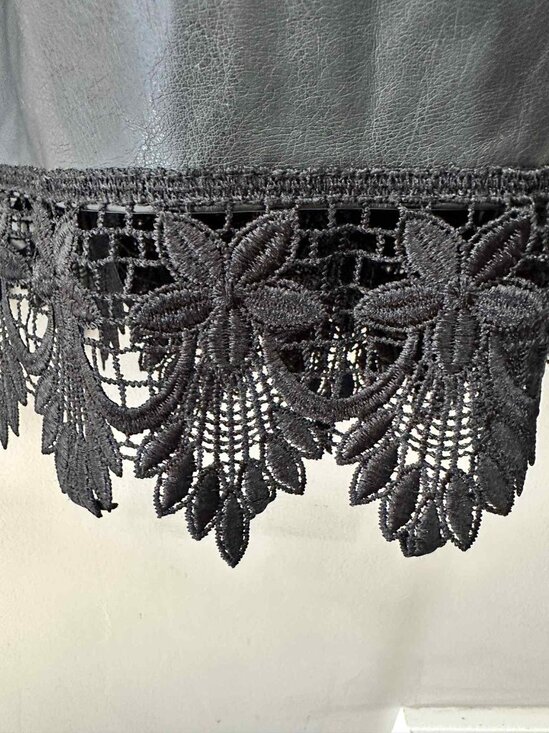 Topshop Black Satin Slip Dress with Lace Trim, Size 10 - Picture 7 of 7